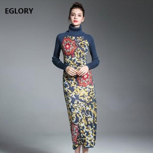 Sweater Jumper 2018 Autumn Winter Turtleneck Women Thick Warm Knitted Sweater Dress Ladies Casual Long Sweaters Vestidos