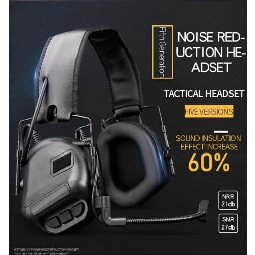 Tactical Head-Mounted Communication Noise Canceling Headphones Hunting Sound Pickup Noise Reduction Headset Hearing Protective