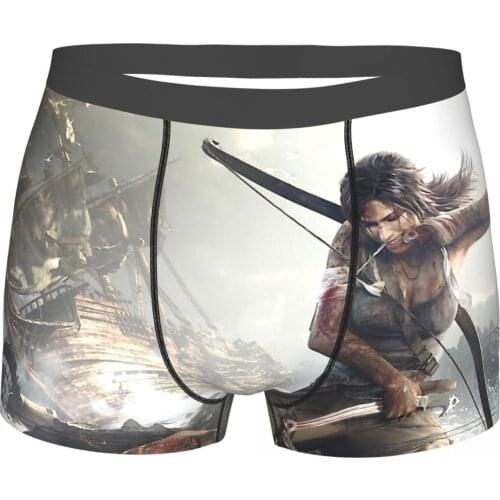 Tomb Raider Game Lara Croft Underpants Homme Panties Man Underwear Comfortable Shorts Boxer Briefs