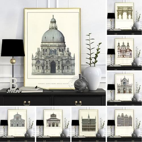 World Famous Cathedral Architecture Exhibition Poster, Florence Santa Croce Art Prints, Arco Di Costantino Wall Picture Decor
