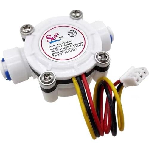 YF-S402B Sea Plastic Flow Sensor Meter Turbine Hall Effect Quick fit