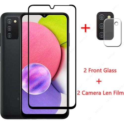 For Glass Samsung Galaxy A03s Full Cover Tempered Glass for Samsung A03s A52s A12 A22 A32 A52 A72 M12 M32 Screen Protector Film