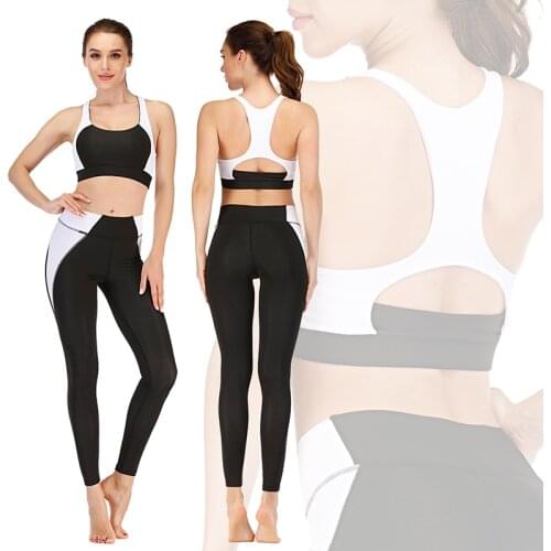 Yoga Sets Women Sport Suits S-XL Push Up Bra Fitness Leggings Slimming Elastic Workout Clothes Patchwork Sexy Gym Sportswear