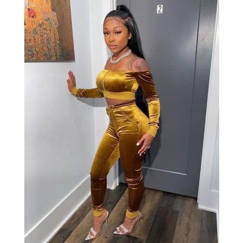 Womens Tracksuit New 2021 Fashion Solid Color Sexy Wrapped Chest One-Shoulder Strapless Trousers Suit
