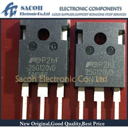 Free Shipping 10Pcs FGW25N120VD 25G120VD 25N120 TO-247 25A 1200V Discrete IGBT