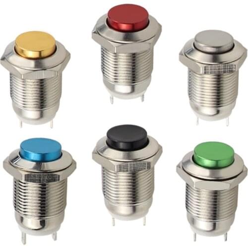 12mm Waterproof Momentary High Round Metal Push Button Switch Car Start Horn Speaker Bell Automatic Reset Switch
