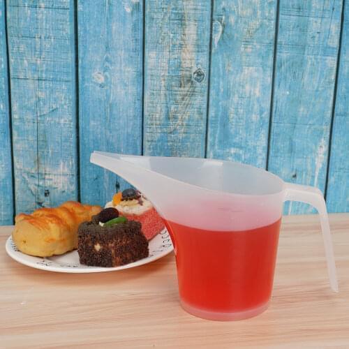 2Pcs Tip Mouth Plastic Measurement Cups Reusable Graduated Cooking Kitchen Bakeware Liquid Measure Container Baking Tools 1000ml