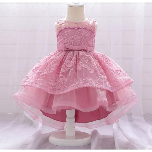 2020 Summer Baby Girl Dress Baptism Child Dress For Girl Clothes Flower Trailing Princess Dresses 1st Birthdays Dress 3-24 Month