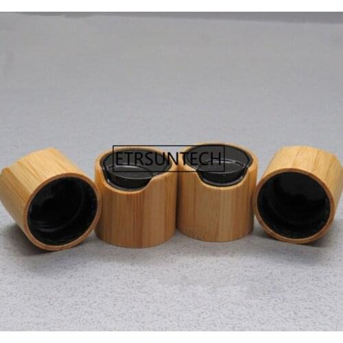 24/410 Bamboo Wooden Press Cap, DIY Cosmetic Black Lotion Lid, Bamboo Makeup Tools, 24mm Bamboo Cosmetic Cream Cover F1533
