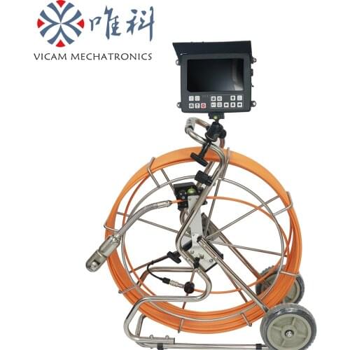 60m 80m 100m 120m cable waterproof PT rotation pipeline inspection camera with 512hz sonde and adjustable skid