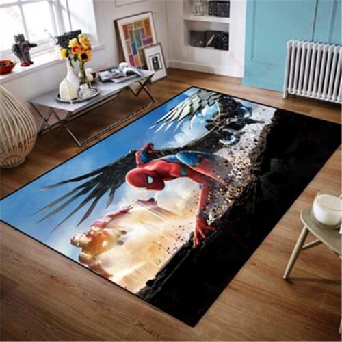 80x160CM Spiderman Floor Playmats Kids Carpet Hallway Doormat Anti-Slip Bathroom Carpets Kids Room Absorb Water Kitchen