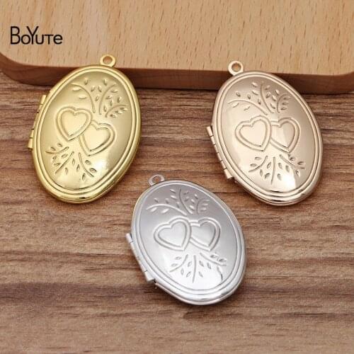 BoYuTe (10 Pieces/Lot) 26*41*9MM Oval Shape Floating Love Locket Factory Direct Wholesale Photo Locket Pendant