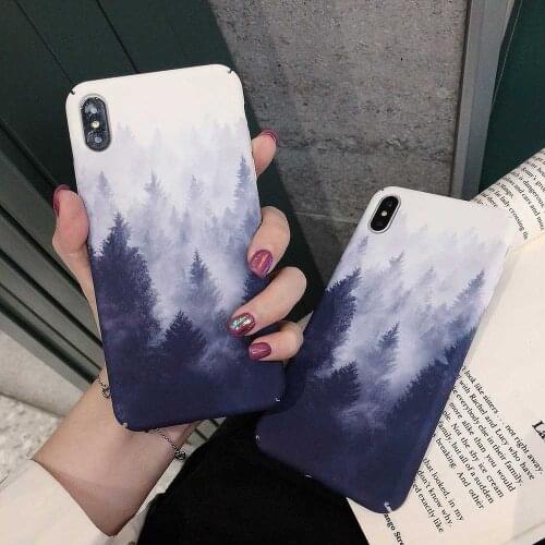 Fog forest Phone Case For iphone 6 6s 8 7 Plus Capa Cases Fashion hard plastic Cover For iphone 12 Mini 11 Pro max XS MAX XR X