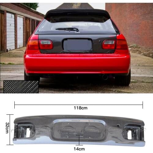 For Honda Civic 3 Door 1992-1995 Carbon Fiber Car Rear Trunk Cover Protection OEM Type Body Kit