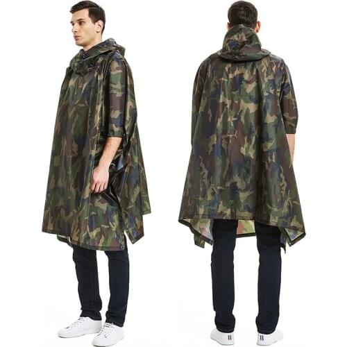 Rain Coat Camping Mountaineering Adult Poncho Multifunctional Light Walking Ride Sports Camouflage Raincoat