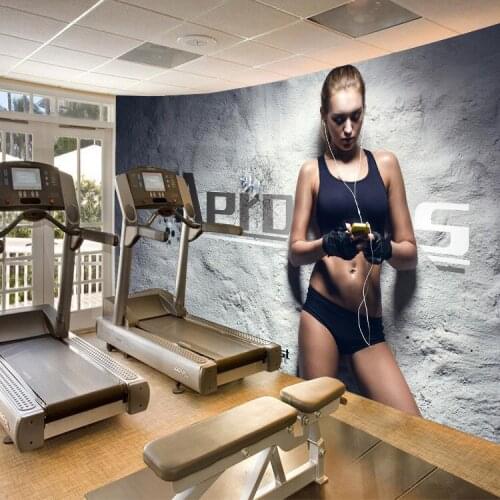 Creative personality backdrop gym Yogo Museum of American high-grade non-woven wallpaper wallpaper mural