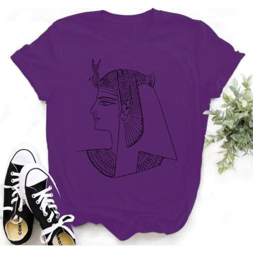 Egyptian Pharaoh T Shirt Summer Fashion Shirt Women Tops Base O-neckBlack Tees Girls Tshirt TX8000