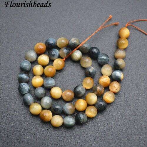 Faceted Mix color Natural Tiger Eye Stone Round Loose Beads 6mm 8mm 10mm Wholesale Jewelry Supplies