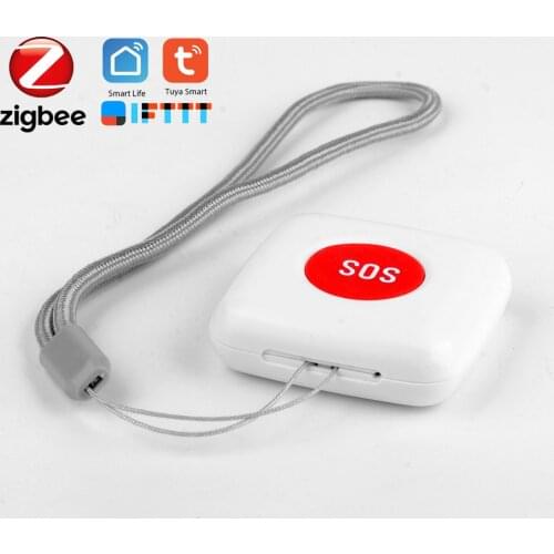 Tuya Zigbee Wireless Remote Call Button SOS/Emergency Button Caregiver Pager for Bed/Chair/Floor Mat Fall Alarm App Control