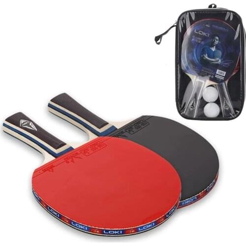 2pcs Table Tennis Rackets Set 5 Layers Pure Wood With ITTF Approved Rubbers Training Ping Pong Paddle Bat For Children Student