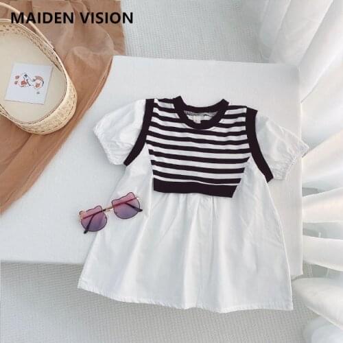 Summer cotton Dress Children Clothing Princess Kids Dresses For Girls Causal Wear 1-6 Years stripe Girls Dress Vestido Robe