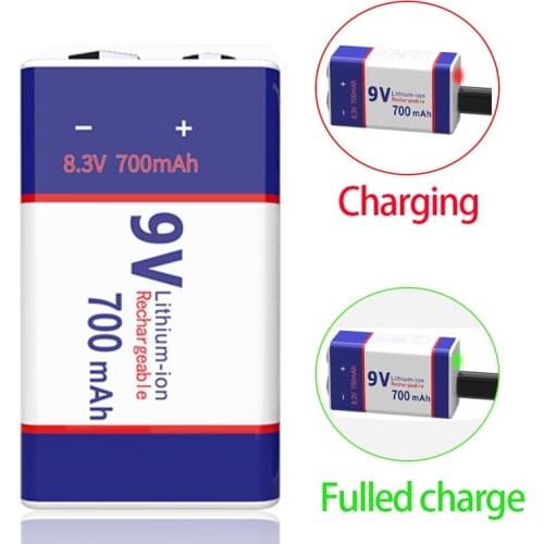 700mAh 500mAh micro USB 9 Volt li-ion Rechargeable Battery 6F22 9V Li ion Lithium Battery for RC Helicopter Model Microphone Toy