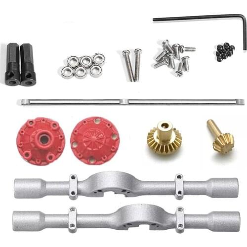 For WPL 1/10 D12 Metal Differential Gear Rear Axle Assembly Set for WPL 1/16 B14 B16 B24 C14 C24 C34 Drift Flat Running RC Car