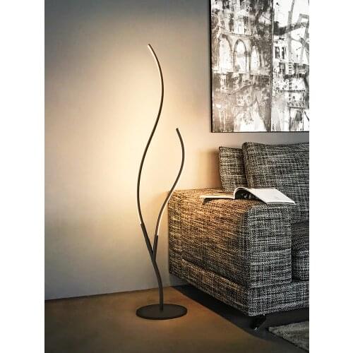 Minimalist LED floor lamp vertical lamp Nordic Modern living room LED black / white aluminum standing lamp Lamparas decoration