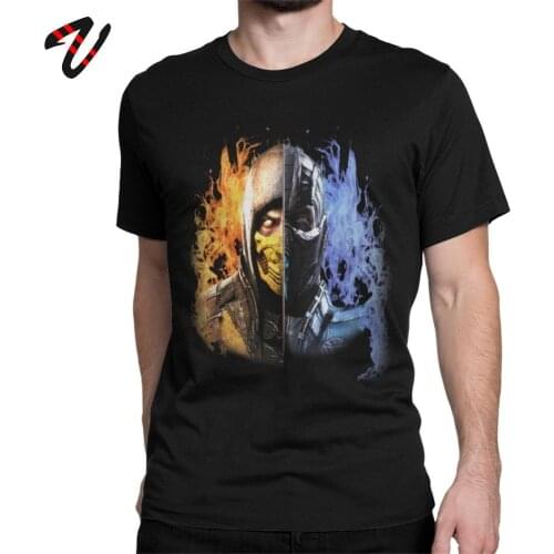 Men Tshirt Mortal Kombat X Tees Scorpion VS Sub Zero Clothes MKX Liu Kang Fashion Cotton T-Shirts Popular Fighting Game T Shirt