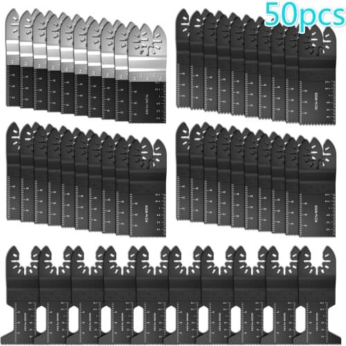 50 Pcs Circular Saw Blade Set Multi-Function Bi-metal Precision Saw Blades Oscillating Blade Multi Wood Cutting Kit Tools