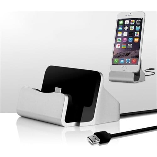 Fast Charge Desktop Sync Cradle Charger For iPhone 7 8 Type C Android Samsung Galaxy A50 USB C Dock Station Charging Holder Base