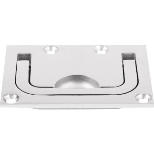 Stainless Steel Flush Hatch Latch Pull Lift Ring Handle Marine Boat 75x55mm