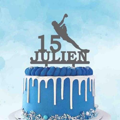 Personalized Rock Climber Fans Cake Topper Custom Name Age Man Bouldering Rock Climbing Birthday Party Cake Decoration Topper