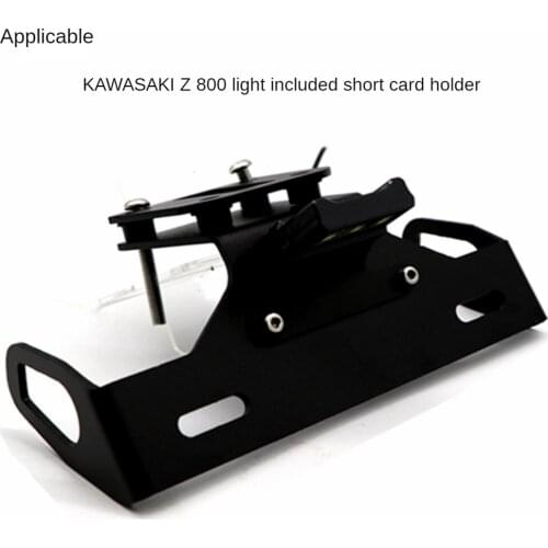 Suitable for Kawasaki Z800 Modified Motorcycle Parts Folding Short Tail with Light License Plate Holder License Plate Frame