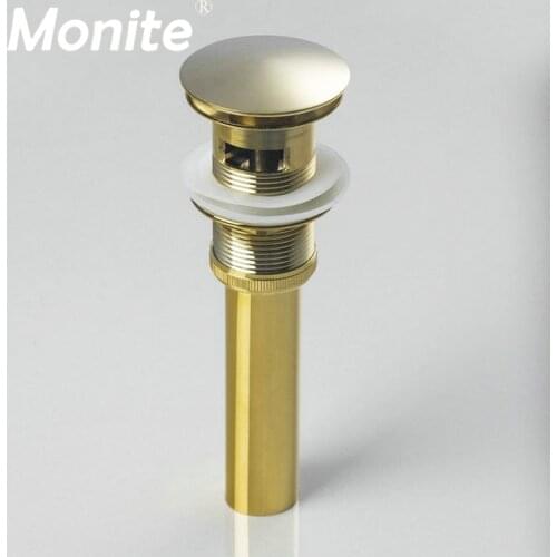 Golden Polished With Overflow Sink Waste Drain Gold Plated Construction & Real Estate Faucet Accessories Pop Up Drain
