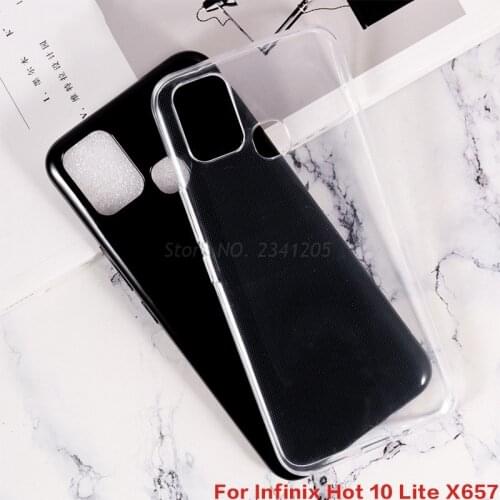 Transparent Phone Case For Infinix Hot 10 Lite X657 Gel Pudding Silicon Caso Soft Black TPU Case on Infinix Hot 10Lite X657 Etui