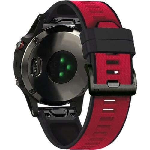 22mm Silicone Strap Watchband For Garmin Quatix5／Approach S62／Instinct／Forerunner 935 945 Quick Easy Fit Replace Wrist Bracelet