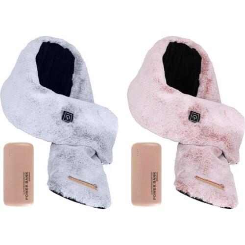 Heated Scarf USB Heat Shawl Waterproof Electric Warm Neck Wrap Women Thicken Plush Faux Fur Electric Heated Scarf