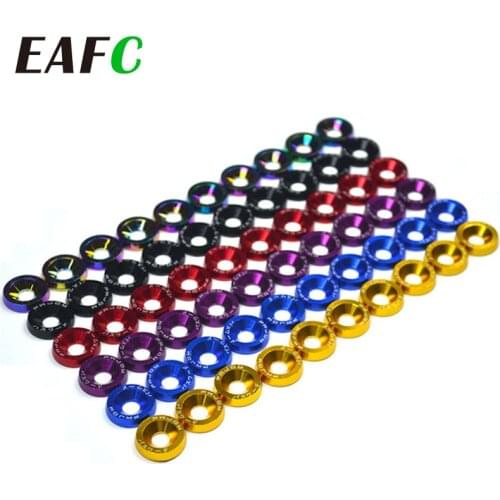 10pcs M6 JDM Car Modified Hex Fasteners Fender Washer Bumper Engine Concave Screws Car-styling