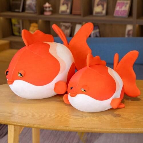 35/50cm Cute Golden Fish Plush Toys Lovely Flounder Pillow Stuffed Soft Nice Animal Toys Kawaii Fish Dolls Room Sofa Decor Gift