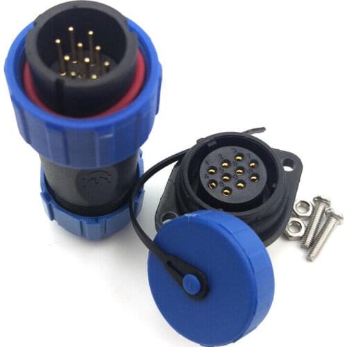 Sp21 5a 10pin waterproof connector, industrial wire and cable connector