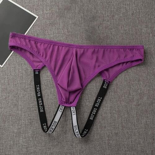 Athletic Underwear Jock Strap Mens Mesh Breathable Backless Penis Big Pouch Jockstrap Briefs Thong T-Back Underpants Open Butt