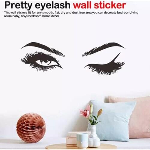 Vinyl Eyelash Wall Stickers Home Decor Living Room Eyelashes Wallpaper Decals for Bathroom Girls Bedroom Eyebrows Store Decor