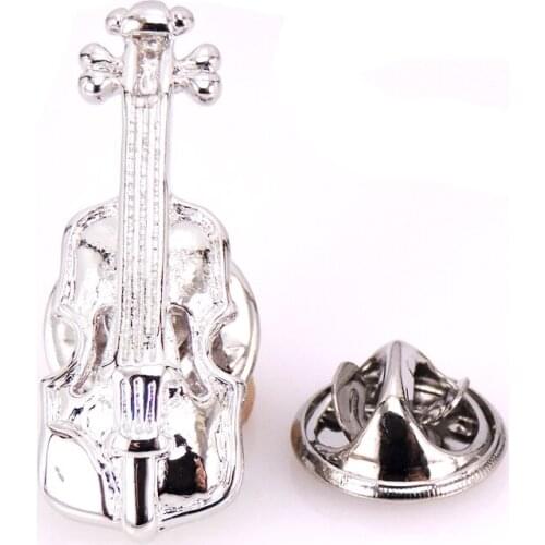 High quality Lapel Pin New Music Violin Brooch mens suit shirt Lapel Badge Brooch Pin mens jewelry gift music Lapel Brooch Pin