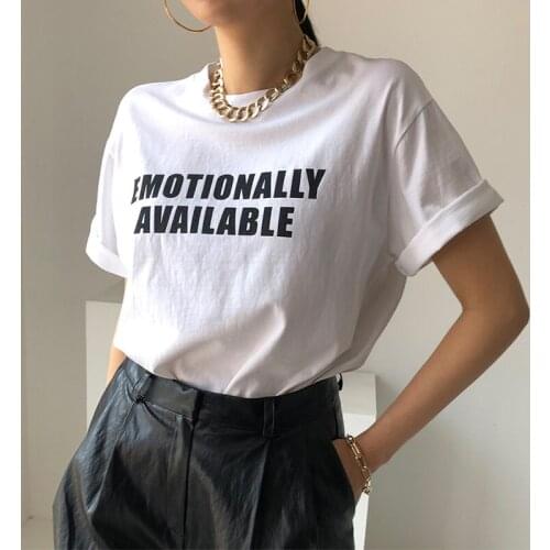 South Korea Chic Summer Contracted Casual Round Collar Letter Printing Design Sense Loose Set Head Short Sleeves T-shirt Women