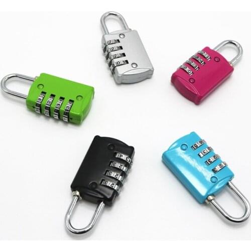Luggage Travel Lock 4 Dial Travel Padlock Password Lock for Luggage Suitcase Baggage Toolbox Metal Code Password Lock Gym Locker