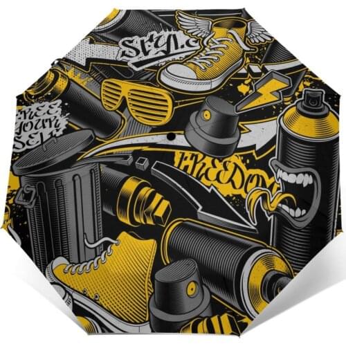 Sunny Umbrella Different Urban Elements Automatic folding portable men women umbrella Sunscreen rain Windproof beach parasol