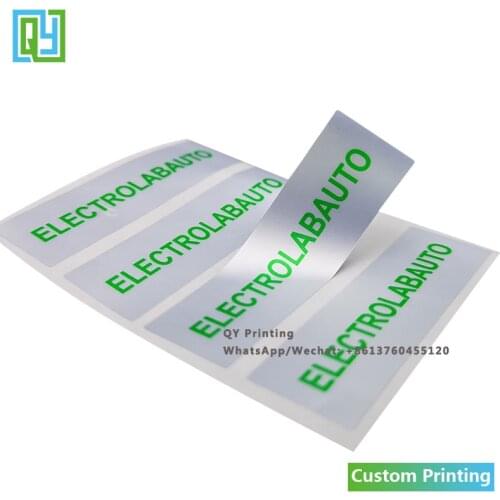 1000pcs 15x45mm Free Shipping Custom Printed Silver Void Security Labels Customized Logo Tamper Evident Warranty Seal Stickers