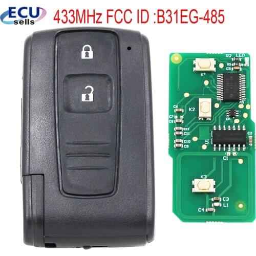 2 button ASK433MHz Remote Key FCC ID :B31EG-485 ID74 chip suit for Toyota Prius TOY43 Blade