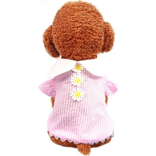 2020 Summer Pet Dog Clothes Cute Plaid Jacket Soft Cotton Coat Small Dogs Pets Clothing for French Bulldog Puppy Teddy T Shirt